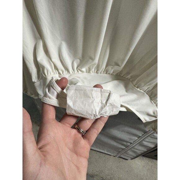 NWT Express Lace Ivory Bodysuit Long Sleeve Size Small Formal V Neck Lace - Picture 5 of 9